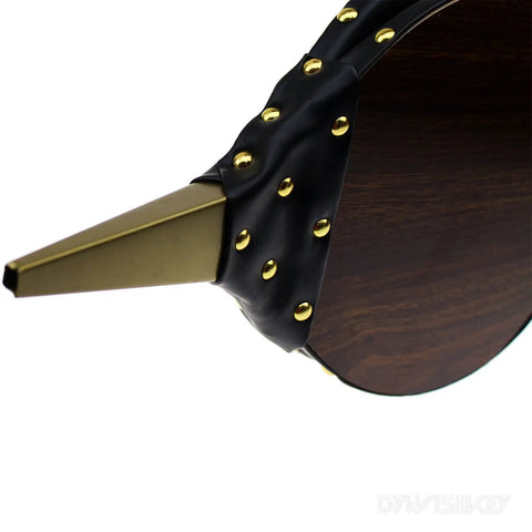 Fire Up The Backyard With This Heavy Duty Wood Fireplace Bellows And 15.5 Inch Air Blower featuring a black leather strap and gold studs.