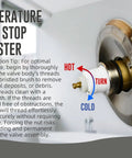 Delta RP46074 cartridge replacement temperature limiter adjustment guide.
