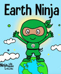 Eight Book Box Set Of Emotions And Feelings For Kids Featuring Earth Ninja on eco-friendly cover with green ninja standing on Earth.