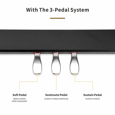 Wooden Keyboard Stand With 3 Pedal Unit For Yamaha P225 Digital Piano Keyboard Includes Soft Pedal Sostenuto Pedal And Sustain Pedal Plus Half Damper Sturdy Home Studio Furniture Stand pedal system