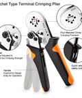 All-In-One Crimping Tool Kit With Oxford Bag, 1200 Copper Terminal Ferrules, Self-Adjustable Ratchet Wire Crimping Pliers
