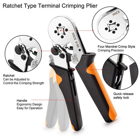 All-In-One Crimping Tool Kit With Oxford Bag, 1200 Copper Terminal Ferrules, Self-Adjustable Ratchet Wire Crimping Pliers