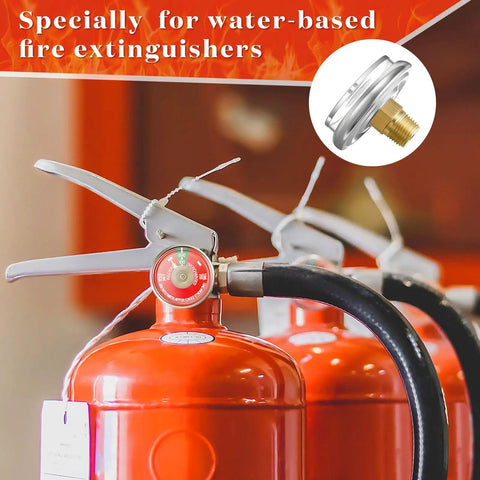 Heavy Duty 100 PSI Pressure Gauge 4 Pack Red Dial Stainless Steel Replacement For Portable Water Fire Extinguishers No Sweat Precision Heavy Duty Rig Top Shelf Safety Gear