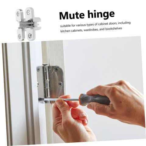 Invisible Folding Door Hinge Kit For Secret Doors Easy To Install Cross Hidden Hinges Dope Sturdy Alloy Construction Hidden Hardware For Bifold And Sliding Doors Durable Quick Install For Hidden Cabinets And Secret Door Projects installation view