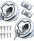 Two chrome lockable boat slam latches with 2-inch lift handles; marine-grade 316 stainless steel.