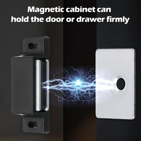 24 Pack Cabinet Magnets Heavy Duty Magnetic Door Catch 15Lb Zinc with electric charge effect shown