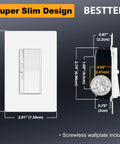 Dead Smooth 0-10V Dimmer Switch For Zero Fuss Single Pole Or Three Way Control Quiet Rocker Action tight build with size dimensions.