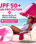 Woman relaxing on outdoor sunbathing lounge chair with canopy shade and face hole padded and washable six position layout.