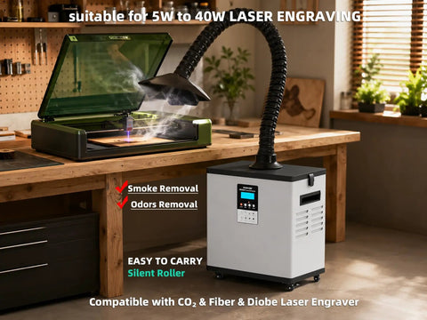 Heavy Duty Laser Welding Fume Extractor Featuring Badass H13 HEPA Filters And Deep Carbon Scrubbing for smoke removal.