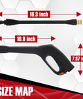 Dimensions of Pressure Washer Spray Gun And 32 Foot Hose Kit With Extension Wand And Five Nozzle Tips Beast Heavy Duty Attachment Compatible With Ford Husky Black Decker Pulsar Portland Powerwasher ShopForce TaskForce TaskMaster Sun Joe