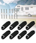 Low-Profile Magnetic Door Catch and Drawer Latch Kit, 4 Pairs, Black Cabinet Hardware for Campers and RVs displayed with screws