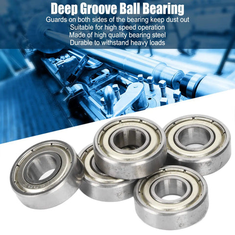 Super Fast Deep Groove Ball Bearings 698Z 10 Pack, double sealed steel bearing set for high speed racing, ID 8mm, OD 19mm.