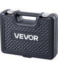 VEVOR bicycle bearing press kit case, black hard-shell case with diamond-textured surface and metal latches
