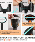 Universal Barcode Scanner Stand With Wall Mount And Built In Compartment Adjustable Head Cradle Holder For POS measurement guide.
