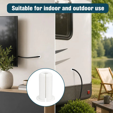 8Pcs Heavy Duty 3/4 Inch Wire Cable Grommets For Starlink Pass Through With Wall Hole Cutouts installed in RV wall