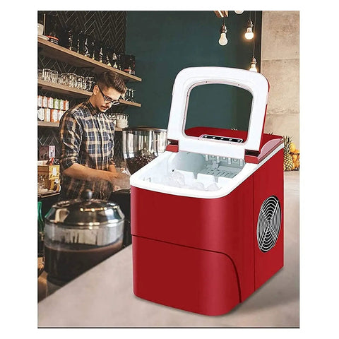 Portable Countertop Ice Maker Machine That Makes Fresh Cubes Real Quick Without Any Hassle Featuring Self Cleaning System and Spacious Bin.