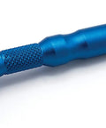 Quarter Inch Drive Swivel Head Micro Ratchet With Ninety Tooth Reversible Mechanism Four Inch Handle Chrome Vanadium Head Anodized Aluminum Handle Built For Tight Spots Blue