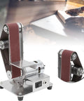 Heavy Duty Mini Belt Sander With 90 Degree Adjustable Head showcasing a compact design with a sanding belt for fast polishing tasks.