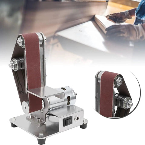 Solid Heavy Duty Mini Belt Sander Kickstart Your Crafts with adjustable base and sanding belt for precision polishing.