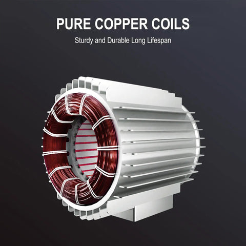 Close-up of pure copper coils in Electric AC Worm Gear Motor 180W With 1 To 15 Reducer 95 RPM Output reversible variable speed motor