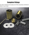 Barn door handle complete fittings set including screws and washers for Heavy Duty Push Pull Door Handle For Glass Wood And Metal Doors Built To Last, Retro Aluminum Sliding Barn Style Pull, Bronze Finish, Available In 40 60 80 100 And 120 Cm Lengths, 47.2 Inches.