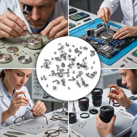 Fast Fixes With These Precision Micro Watch Band Screws that Replace Missing Links and Keep Your Strap Ticking Slick With Zero Stress and A Sharp Silver Finish For Everyday Carry Gear, showcased in repair scenes.