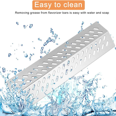 Stainless Steel Flame Tamers Four Piece Grill Heat Plate Replacement For Bull Gas Grills Fits Angus Brahma shown with water splash design