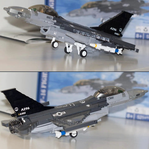 F16 Fighting Falcon Fighter Jet Building Kit with Over 500 Pieces, realistic model showing movable landing gear and cockpit detail