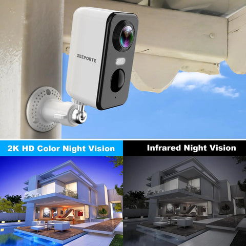 Outdoor Security Camera Wireless Rechargeable 1080P HD Video Waterproof With Color Night Vision AI Motion Detection 2 Way Audio SD Or Cloud Storage No Hassle Setup For Home Surveillance