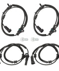 Heavy Duty 4 Piece Abs Wheel Speed Sensor Kit Fits 2013 Through 2018 Ram 1500 with wiring connectors and hardware.