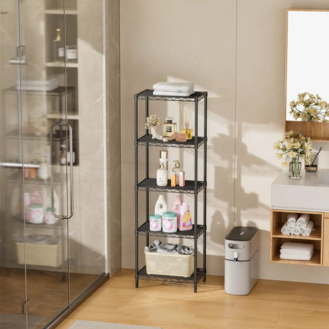 Sturdy Heavy Duty Wire Shelving Units Adjustable Metal Storage Rack With Reinforced Grid And No Sweat Setup For Garage Organization And Home Pantry Display Solutions