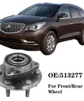 Front and rear wheel bearing and hub assembly 6 lug with ABS fit for Buick Enclave 2008 2017 OE grade replacement