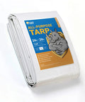 Packaged White Tarp 24x24 Feet, 7 Mil, Double-Sided Go-To Tarp, Medium-Duty All Purpose Poly Tarp With Heat-Sealed Seams