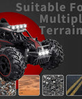 Beast Mode Remote Control Car 25 Kilometers Per Hour 2.4GHz 1:18 Off Road Monster Truck with LED lights on various terrains.