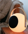 Eye Color Changing LED Lantern With 10W Bluetooth Speaker on table, white mood lamp for outdoors, Lit Vibes RGB effects