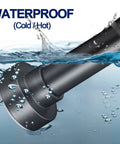 No Drill Tension Shower Curtain Rod 34 To 82 Inches, Non Slip And Rust Proof Stainless Steel, in water showing waterproof finish