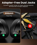 Over Ear Studio Monitor Headphones For Recording And Mixing, Closed Back, 50mm Drivers, Dual 6.35mm And 3.5mm Jacks