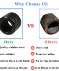 Comparison of Built Tough 1/2x28 Thread Protector For Most.22LR,.223 And 5.56 Rifles vs competitor, highlighting quality differences.