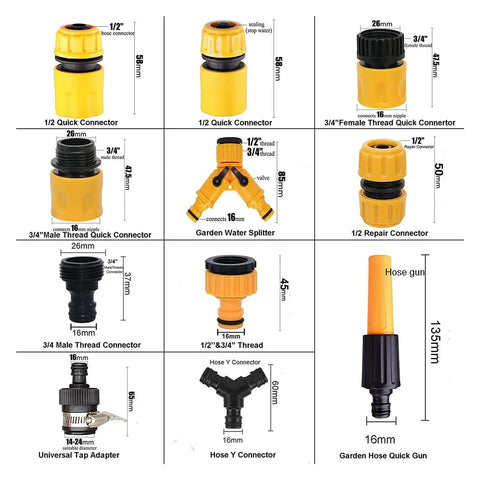 Heavy Duty Garden Hose Connector Set With Quick Fix Twist Lock Joints For 3/4 Inch Faucets And Sprinklers To Stop Leaks And Repair Broken Pipes In A Snap