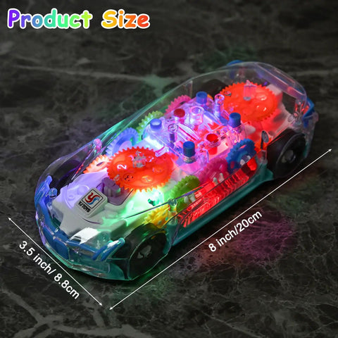 Light Up Transparent Car Toy For Kids That Totally Sparks Sensory Play With Colorful Moving Gears Self Propelled Moving Music