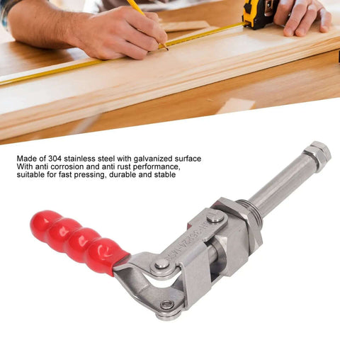 Beefed-Up Heavy Duty Toggle Clamp With 66.8mm Stroke And 180 Degree Push Pull Action, 701 Lb Capacity, Hand Operated, Red Handle