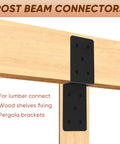 Heavy Duty Steel Z Pergola Brackets 4 Pack 5 By 5 Inch Z Shape Connectors For Post To Beam Support installed on wood.