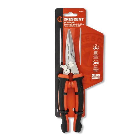 Eight And One Half Inch EZ Utility Snip For Home Improvement Repairs Garden And Shop Use with orange and black ergonomic handles