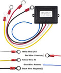 12V Wireless Winch Remote Control Kit For Easy Vehicle Recovery And Off Road Lifting, Universal Receiver, DIY Install, Works With 9 To 30V Systems, Reverse Voltage Remote To Run Winch Motor, No Hassle Setup, wired relay receiver with labeled leads