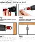 Installation steps for 2-1/2 Inch Screw Vertical Threaded Rod Anchor For Wood, DIY Friendly And Easy To Install, No Pre-Drilling Required.