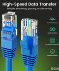 Cat6 CCA Ethernet Cable 100 Feet Blue For Home Office Network UTP LAN Internet Cord Supports Cat6 Cat5e Cat5 Standards