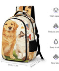 Heart And Bone Pet Pals Printed Unisex Backpack With Large Capacity, featuring dog and cat print, durable polyester, 12.6x7.3x16.5 in