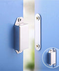 10 Pack Mini Cabinet Magnetic Catch Latches For Doors And Drawers Stainless Steel 55mm mounted on blue cabinet door