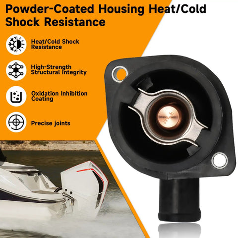 Thermostat With Housing Kit For Mercury Marine Outboard Motors 65 HP Through 150 HP 4 Stroke Replace 8M0090819 892864T06