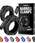 Two Inch Quick Release Barbell Clips With Anti Slip Lining For Easy On Easy Off Secure Weightlifting On Olympic Bars Black